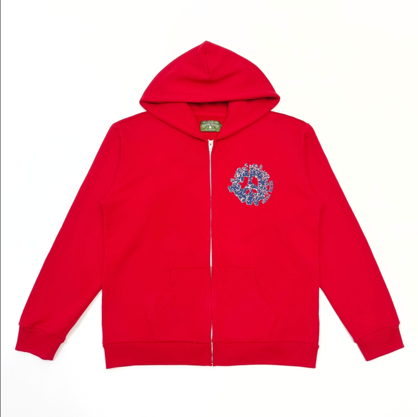 HOODIE ZIPPER DENIM TEARS COTTON WREATH PEACE