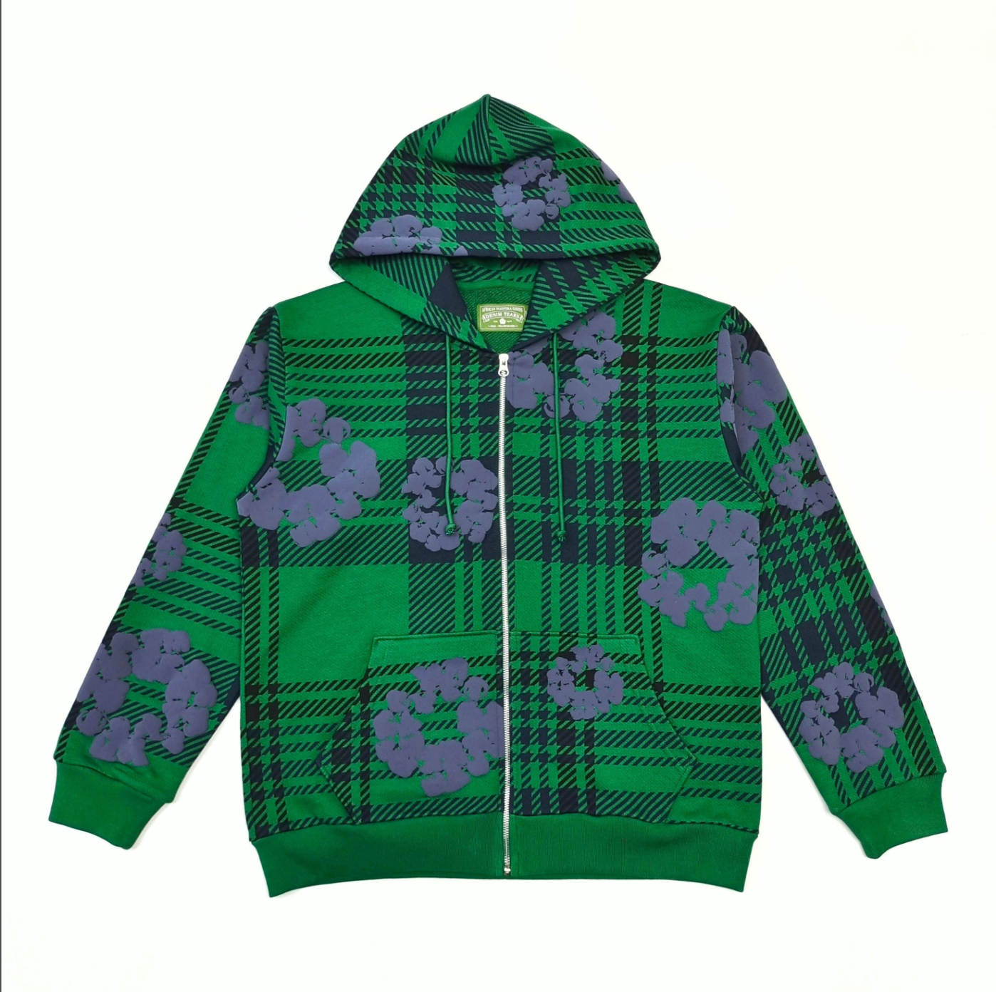 HOODIE ZIPPER DENIM TEARS A CUADROS
