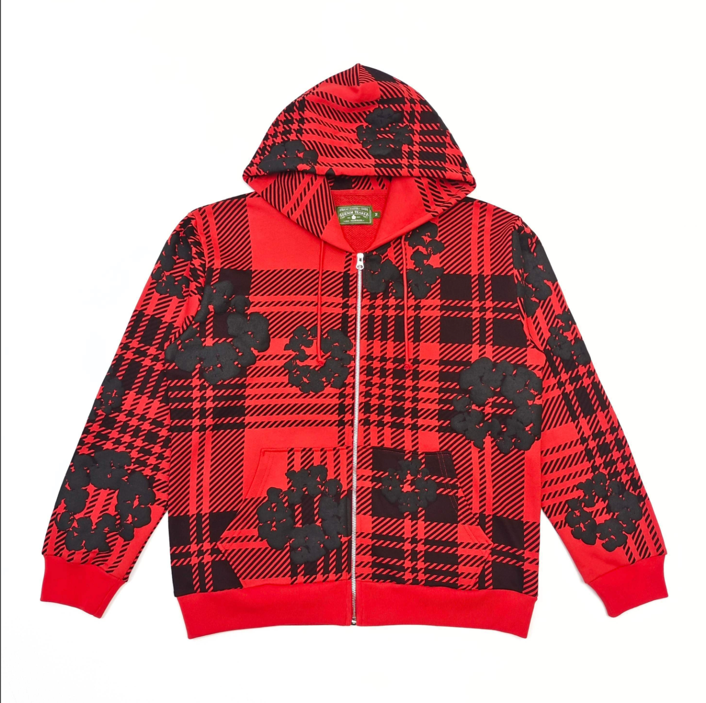 HOODIE ZIPPER DENIM TEARS A CUADROS