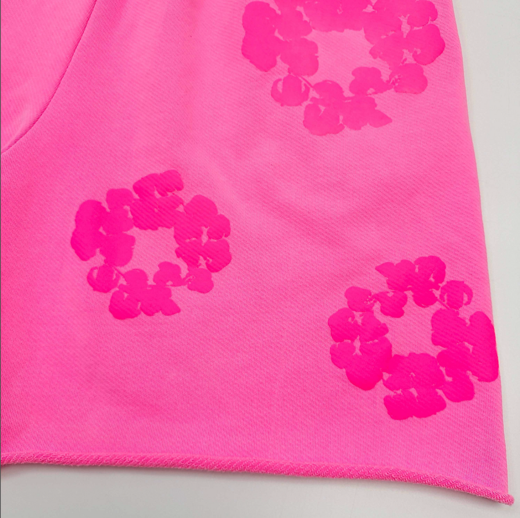 SHORT DENIM TEARS MONO COTTON WREATH