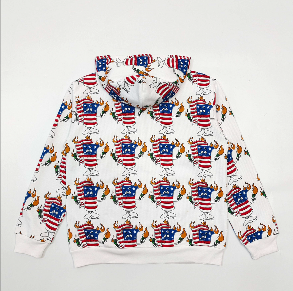 HOODIE ZIPPER DENIM TEARS FIRECRACKER