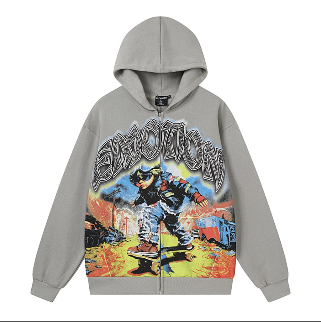 HOODIE ZIPPER MIXED EMOTION