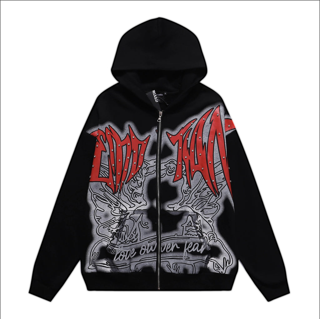 HOODIE ZIPPER MIXED EMOTION
