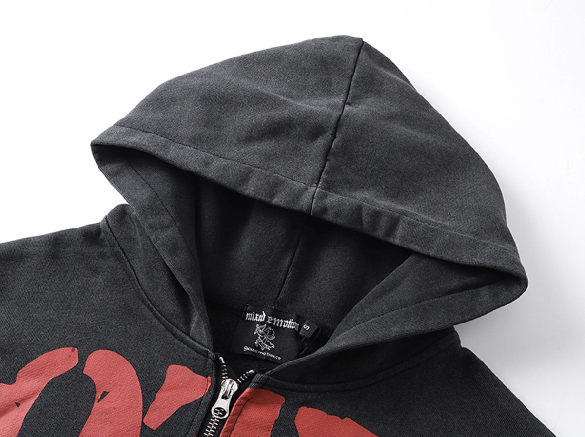 HOODIE ZIPPER MIXED EMOTION