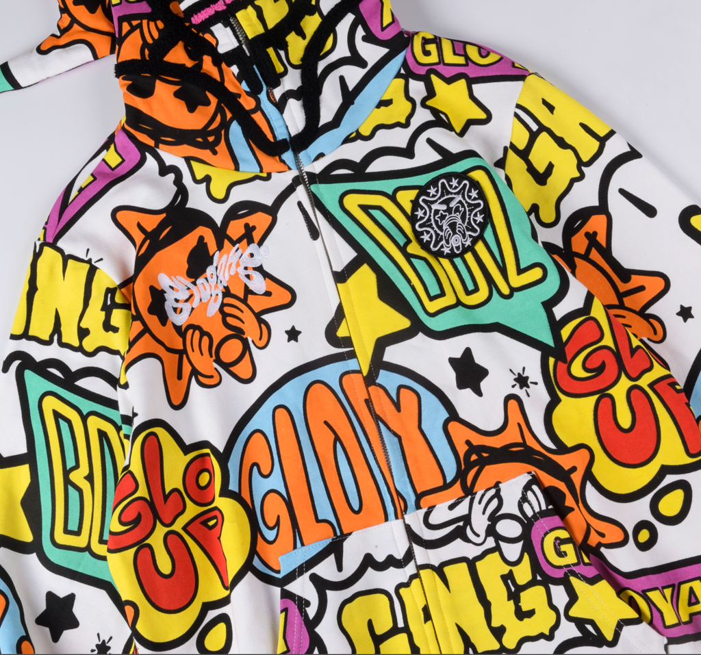 HOODIE ZIPPER GLO GANG GRAFFITI
