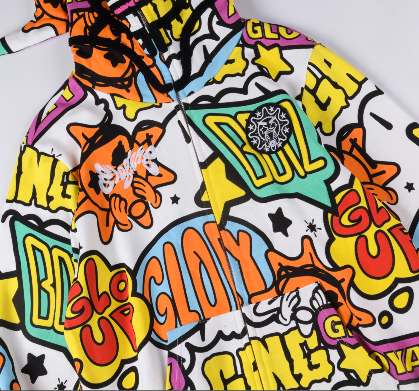 HOODIE ZIPPER GLO GANG GRAFFITI