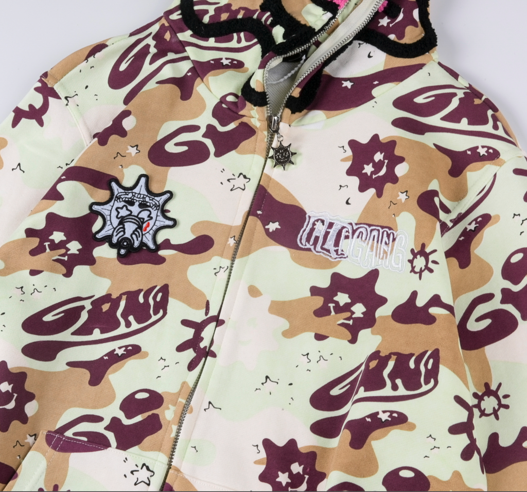 HOODIE ZIPPER GLO GANG CAMO