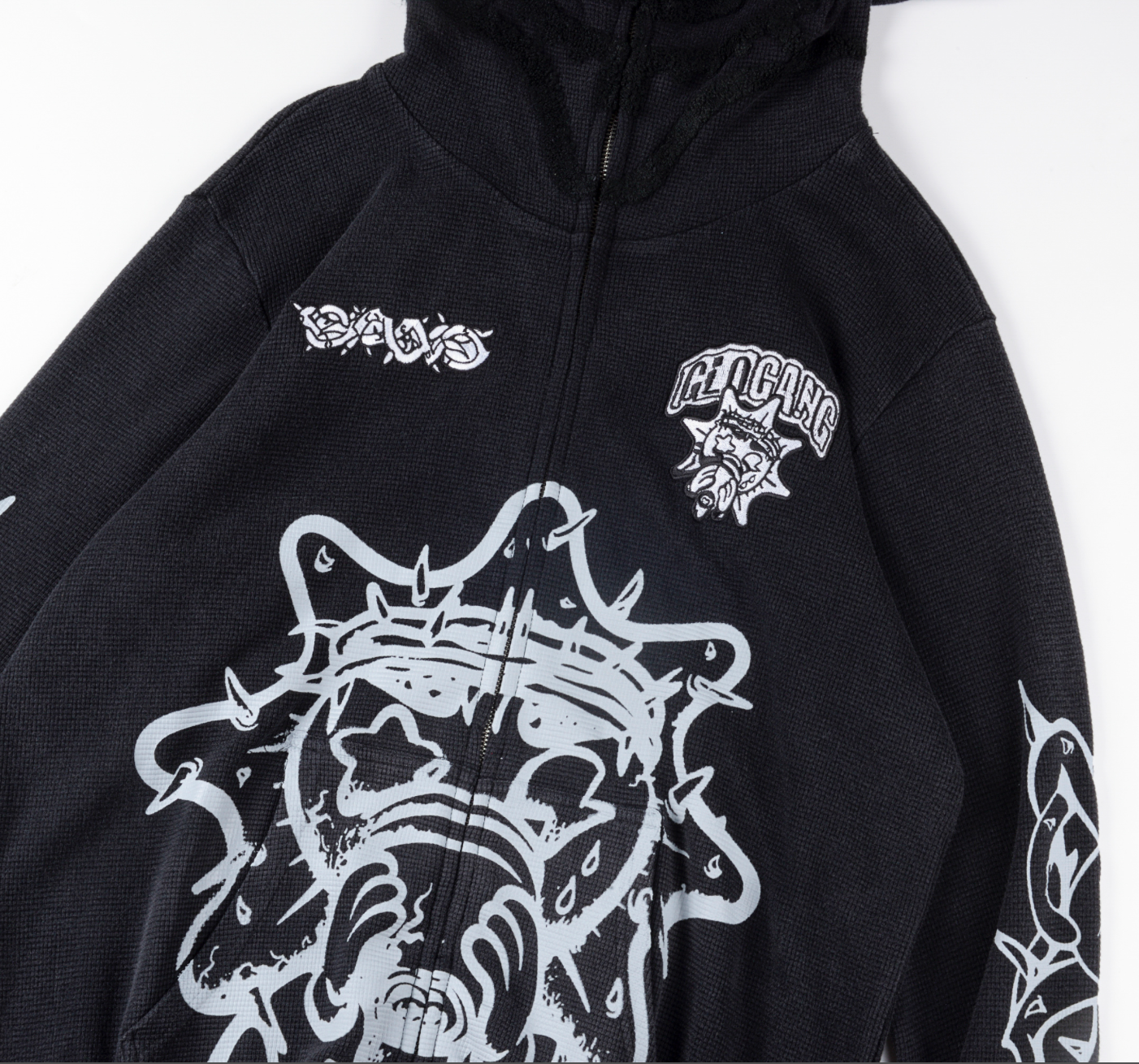HOODIE ZIPPER GLO GANG ERODED GLO