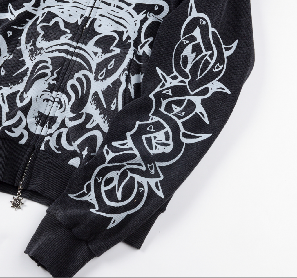 HOODIE ZIPPER GLO GANG ERODED GLO