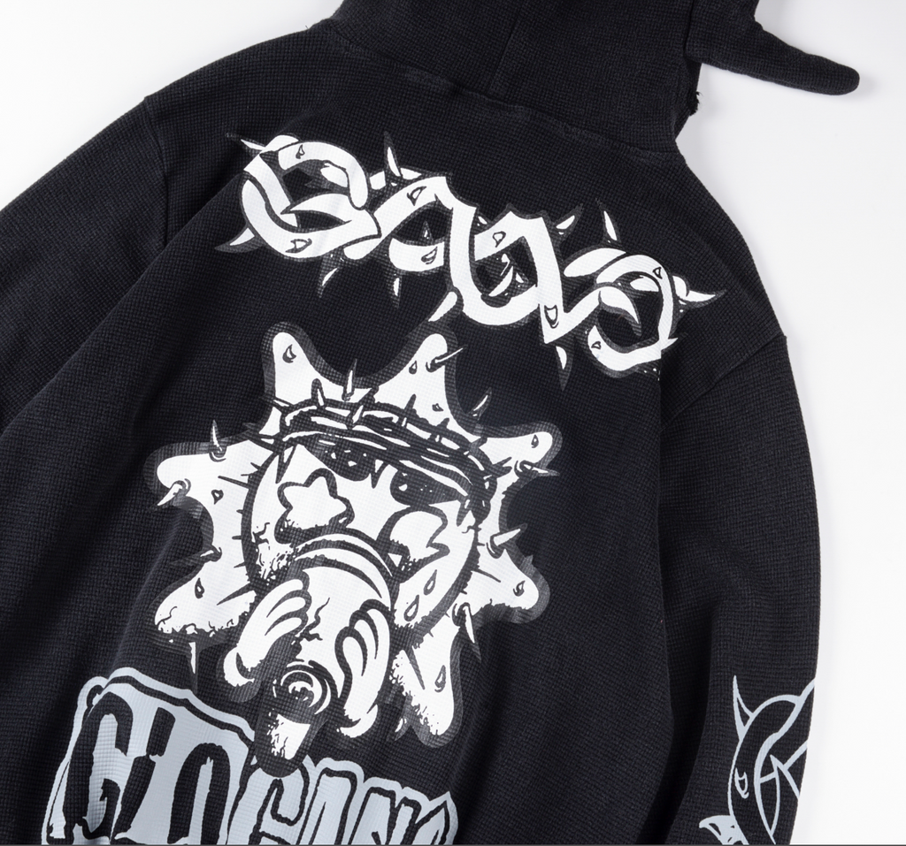 HOODIE ZIPPER GLO GANG ERODED GLO