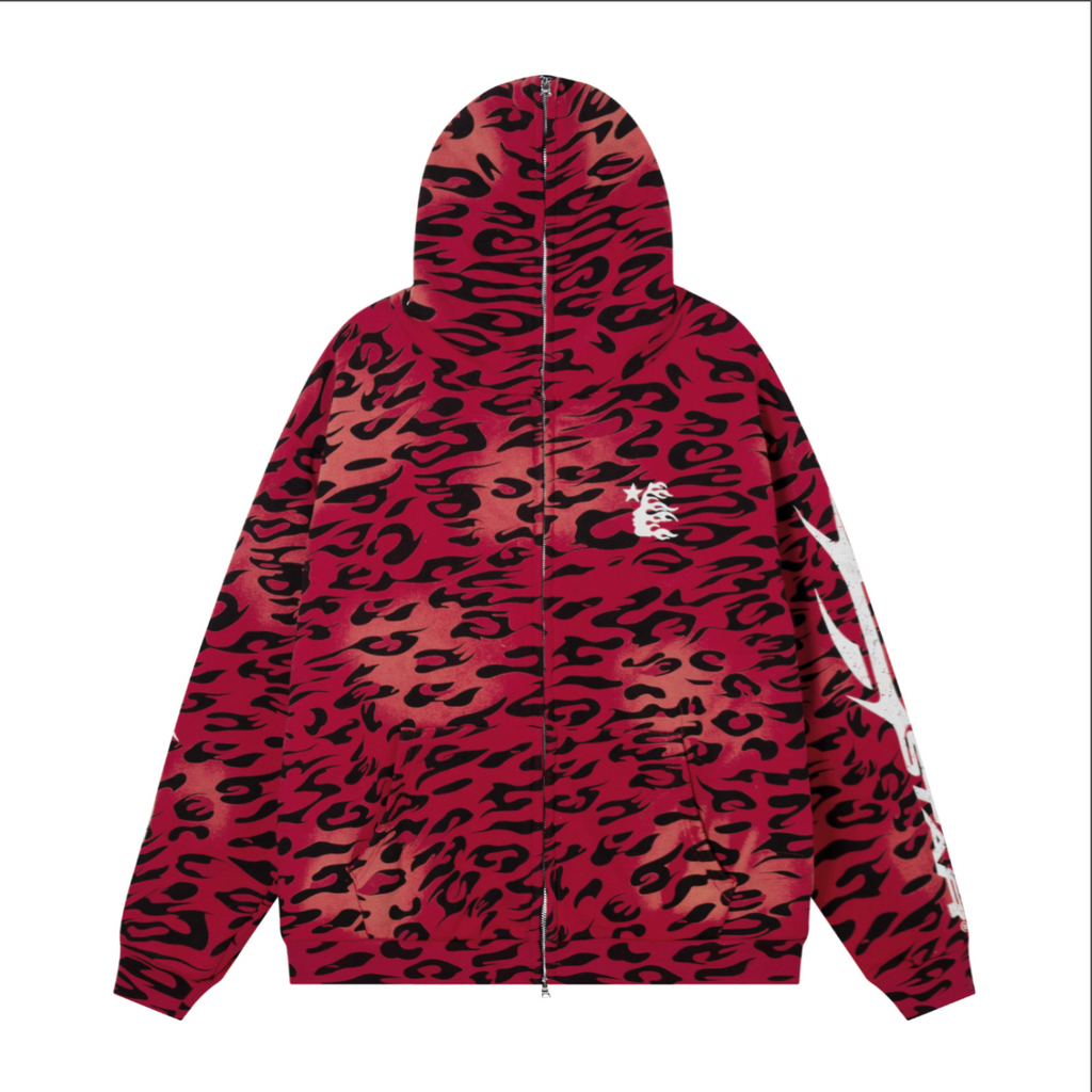 HOODIE ZIPPER HELLSTAR ANIMAL PRINT