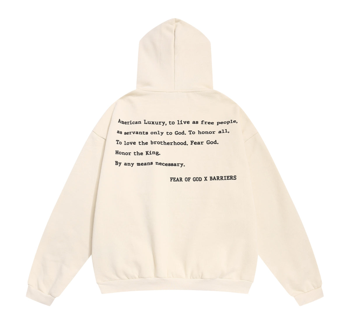 HOODIE FEAR OF GOD X BARRIES